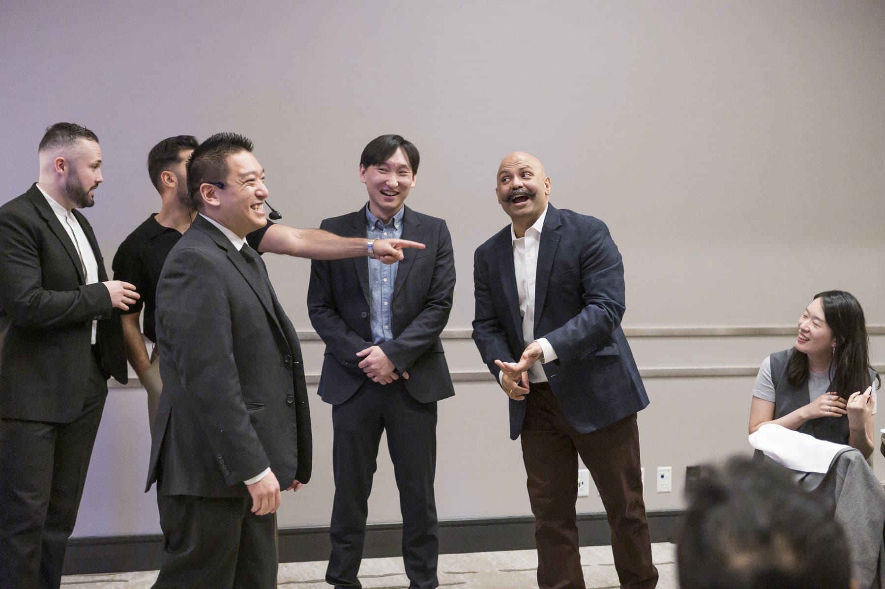 Event guests reacting to close-up magic