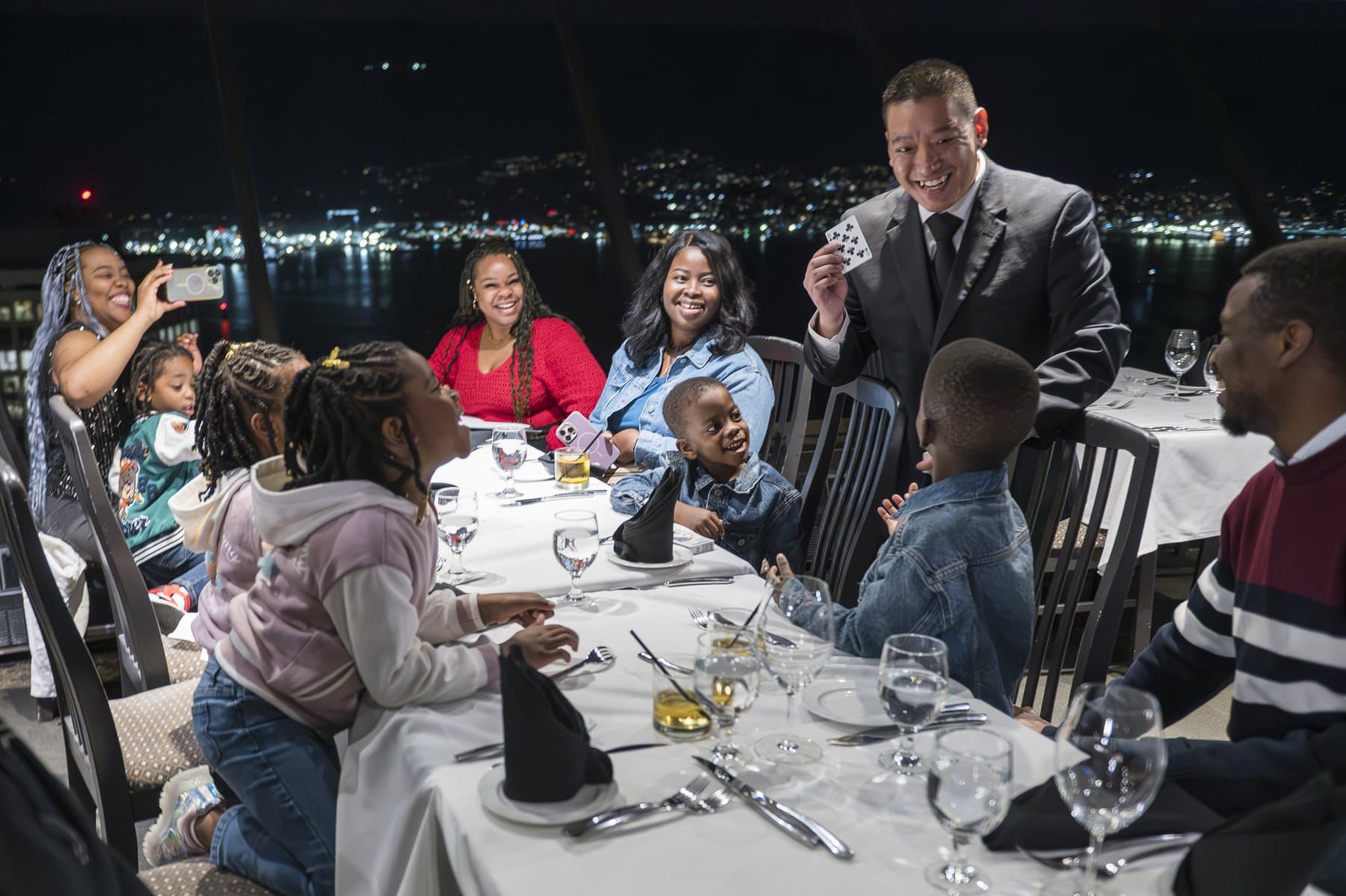 Event guests reacting to close-up magic