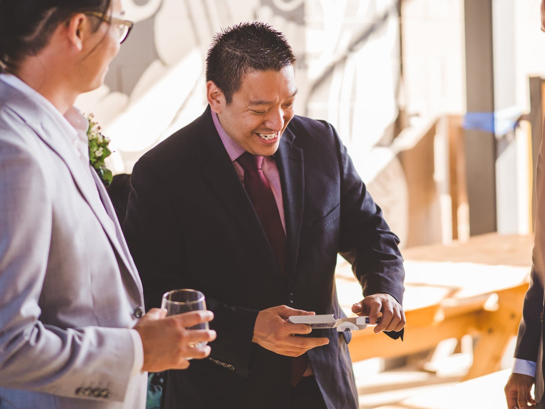 Event guests reacting to close-up magic