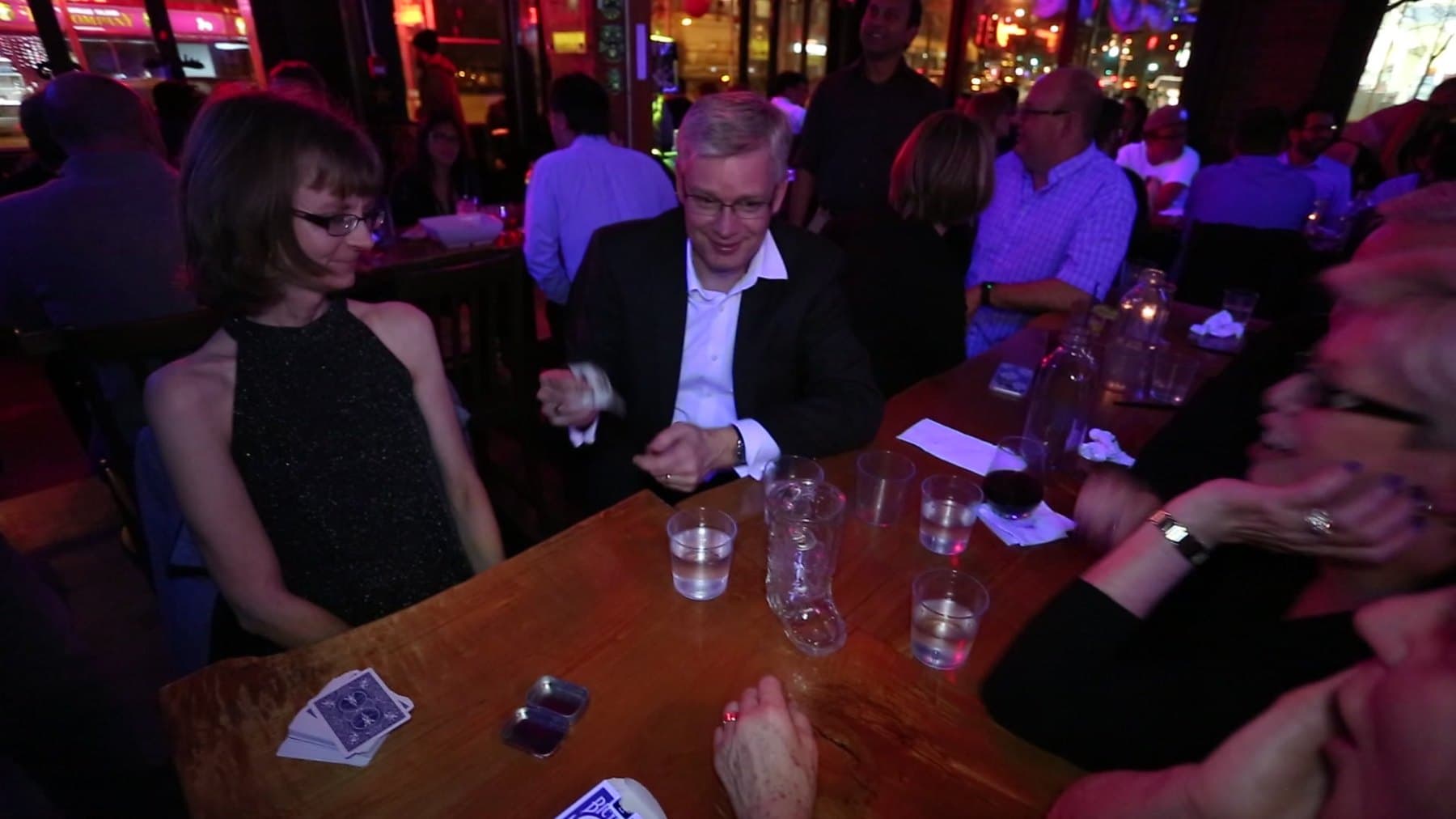 Event guests reacting to close-up magic