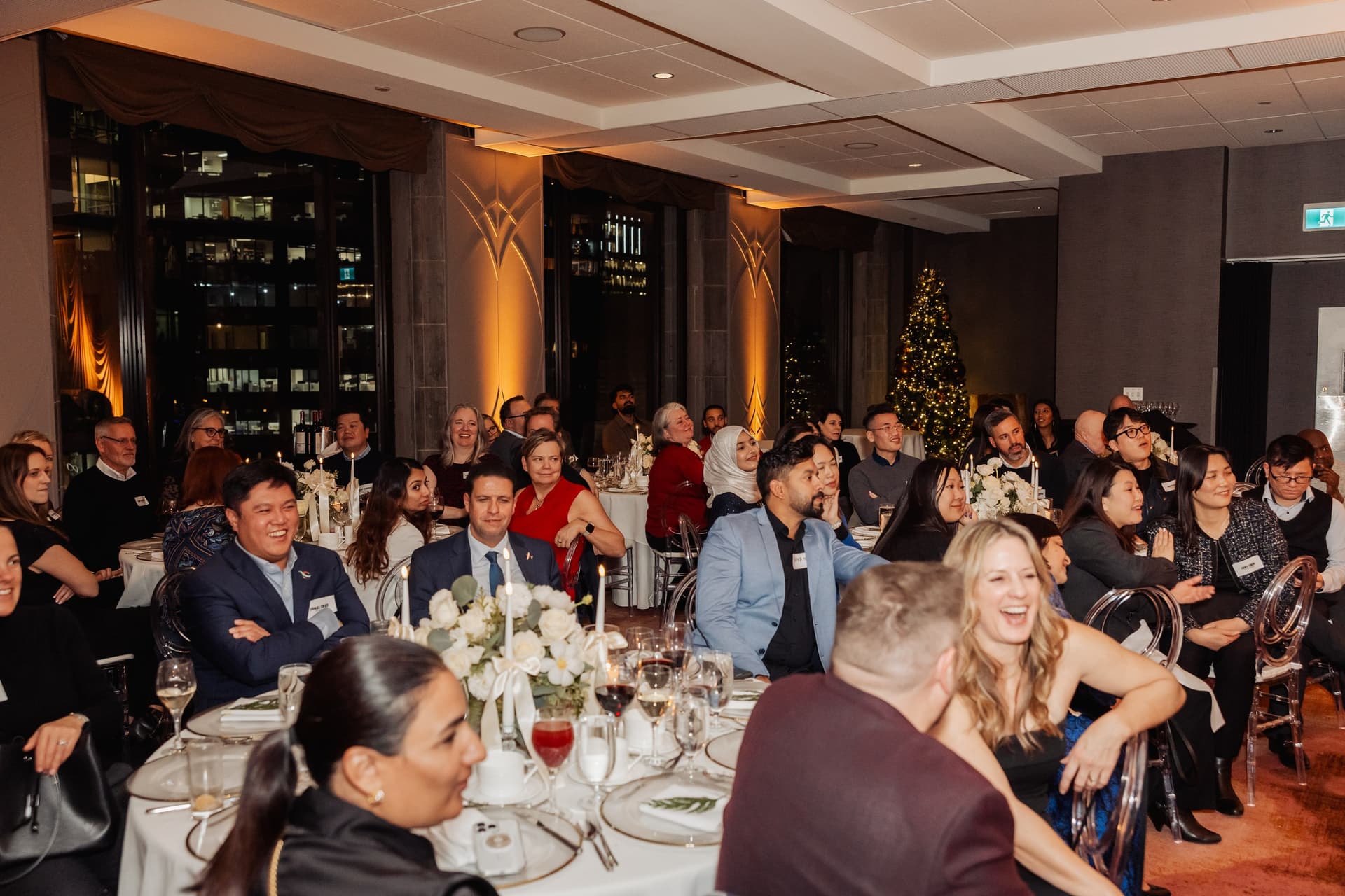 Event guests reacting to close-up magic